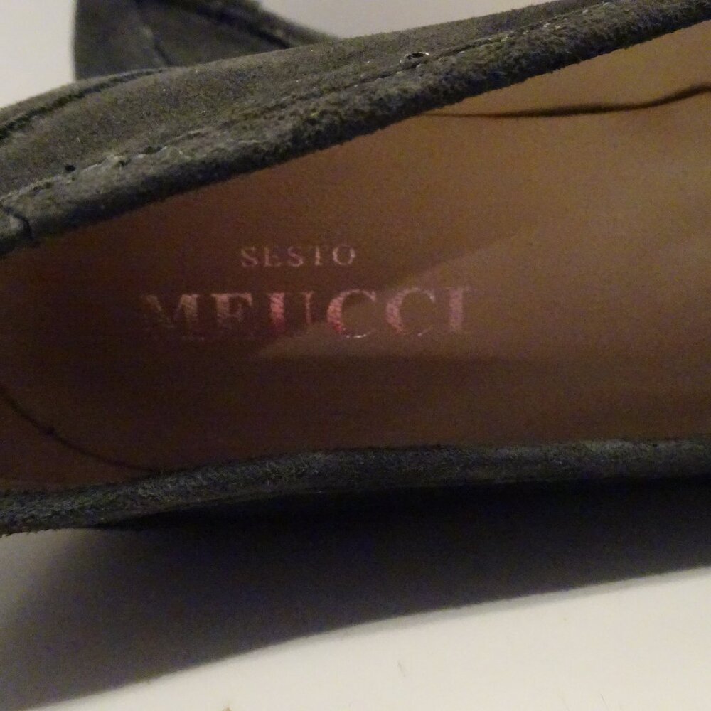 SESTO MEUCCI Flynn Low Pump Heel Gray Suede Leather Beaded Sz 5M Italy - Picture 3 of 5